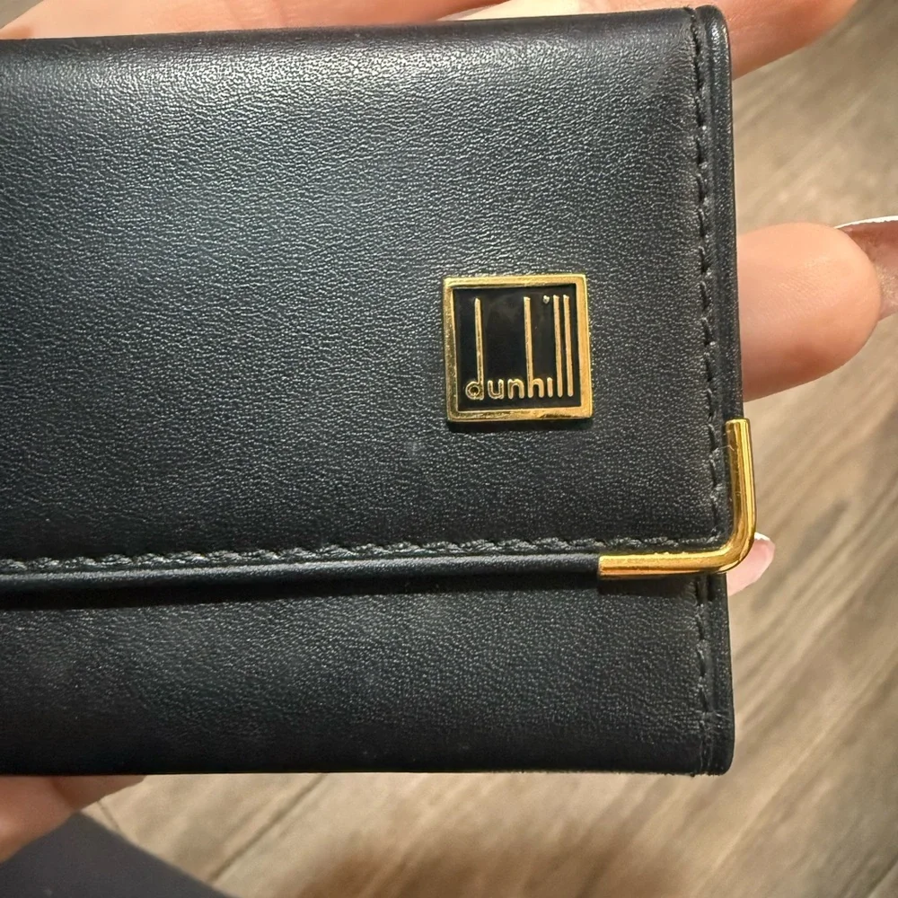 Vintage Dunhill Leather Card Holder & Key Holder Set Trim Made In Spain